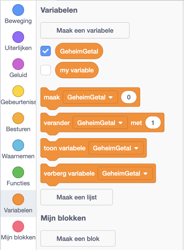Variabelen toevoegen