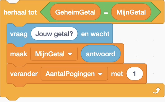 ingevuld herhaal tot-blok