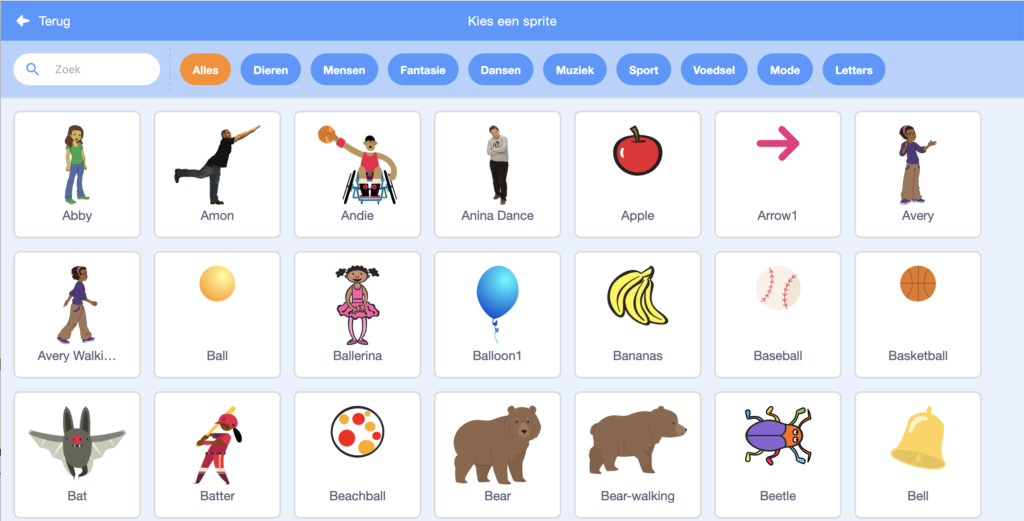 Spelen om te leren: Sprites