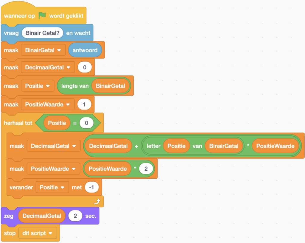 Van Binair naar Decimaal
